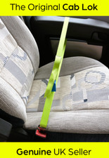 2 x Cab Lok Truck HGV Cab Security Door Straps-Locks using the seatbelt anchor