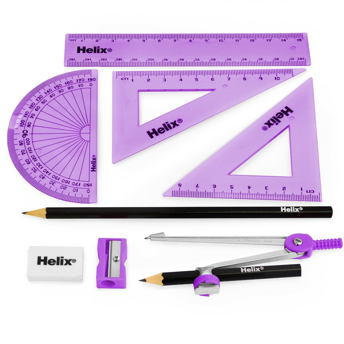 Helix Cool Curves Maths Geometry Exam Set 9 Piece Assorted Set