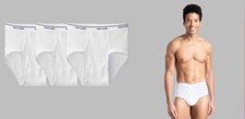 Fruit of the Loom  Fresh Men's White Briefs Underwear, 3 or 6 Pack, Sizes S-5XL