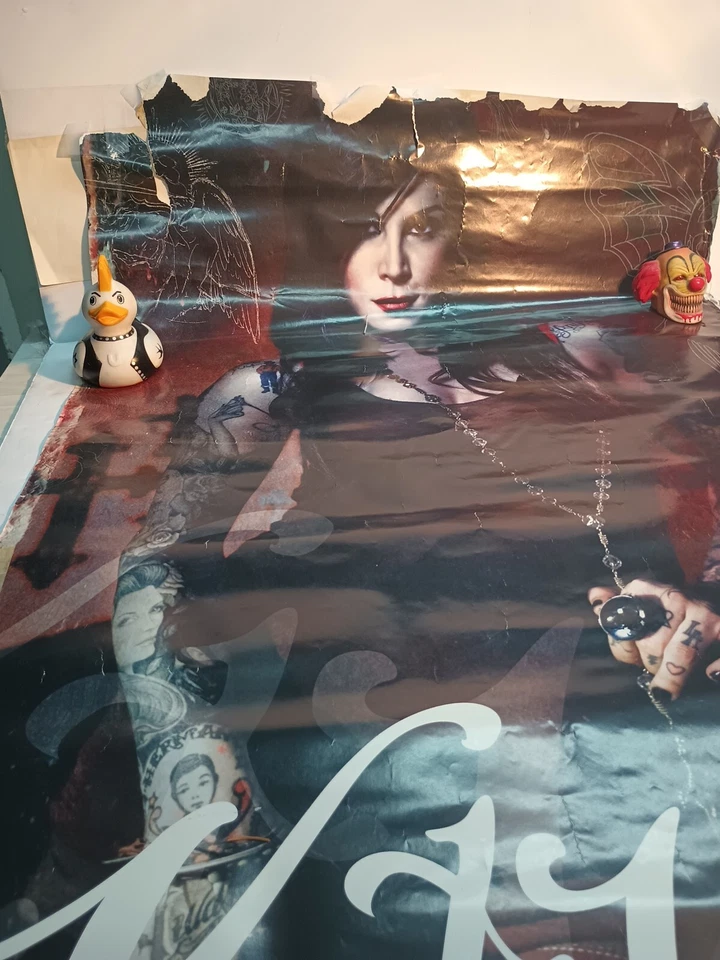 (1) Pre-owned Vintage 35 X 23 Kat Von D Poster Some Damage From Tapping To Wall - Image 2 of 4