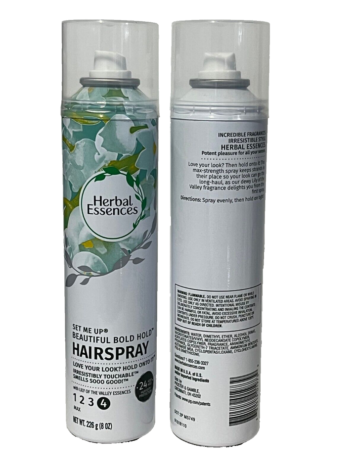 2 Pack Herbal Essences Set Me Up Beautiful Bold Hold Hairspray, 8 oz