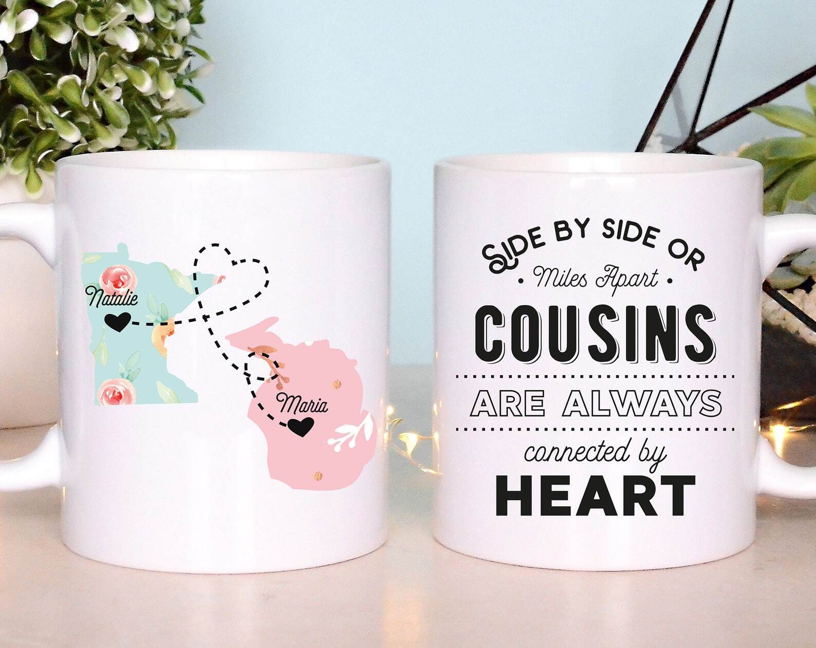Long Distance Mug Personalized Cousin Mug Cousin Gift State To State Mug Cousin
