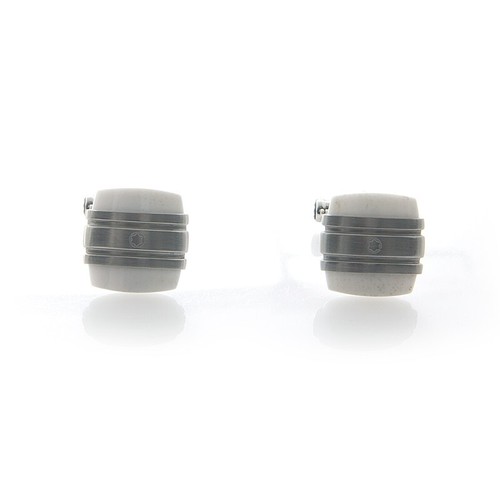 Montblanc Agate Classic Stainless Steel Cufflinks 106625 - Picture 2 of 3