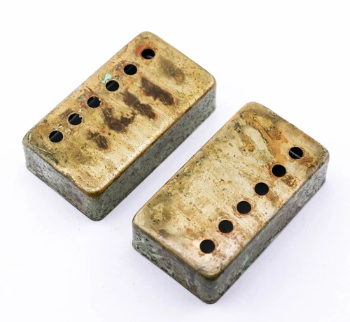 AGP ™ - Aged Relic Chrome Humbucker Cover Set 50mm Pole Spacing #4112513