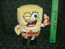 Ty Beanie Babies 8"  SPONGEBOB THUMBSUP  MWMT  RARE  2004 