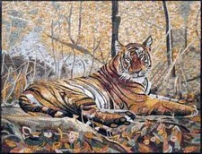 TIGER MOSAIC TILES Wild Jungle Animal Mosaic Murals For Living Room Walls