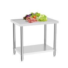90x60cm Kitchen Worktop Stainless Steel Work Bench Station Catering Prep Table