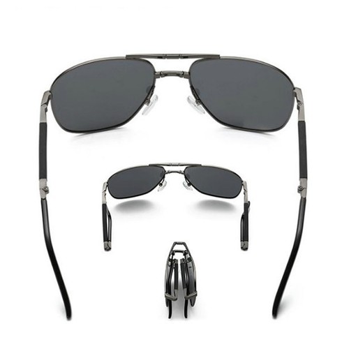 HD Polarisierte Faltende Sonnenbrille Männer Pilot Faltbare Fahren Sonnenbrille - Picture 4 of 20