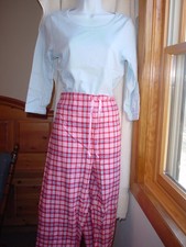 Victorias Secret Vintage Cotton PJ Set Medium Blue/Red Plaid NWOT