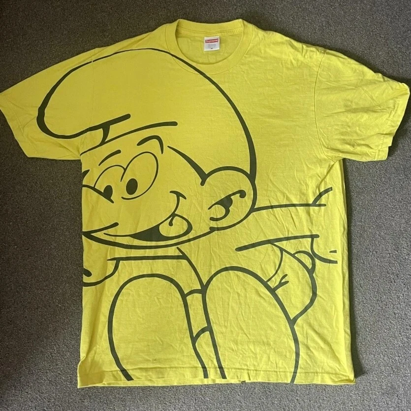 T shirt FW20 Supreme Schtroumpfs taille M jaune moyen