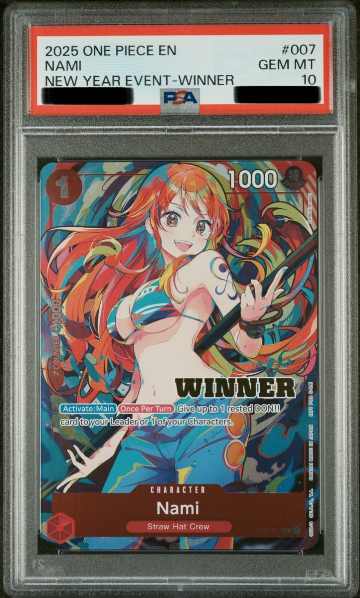 2025 ONE PIECE PROMOS NEW YEAR EVENT WINNER ST01-007 NAMI - PSA 10