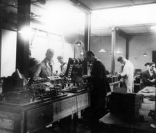 Amplifiers and electrical switchboards construction in 1940 OLD PHOTO