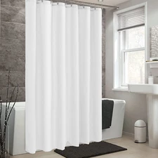 Waterproof Fabric Shower Curtain Liner W/3 Magnets PEVA Machine Washable 72X72"