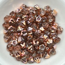 4x6mm Bell Flower Crystal Sunset, 30 Beads Czech Glass