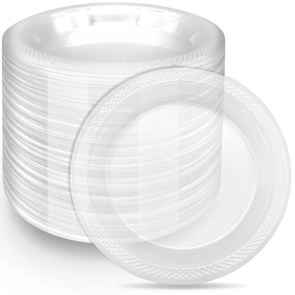 Focusline Paquete De 100 Vasos De Plástico Con Borde Dorado | Cuotas