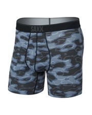 Saxx Quest Quick Dry Mesh Boxer Brief Fly Men's Underwear, Waterdrop Camo/Black,