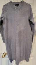 Banana Republic Serene Sweater Dress Large Gray Knit Stretch Minimalist