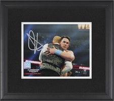 John Cena WWE Framed Signed 8x10 Elimination Chamber Hugging Cody Rhodes Photo