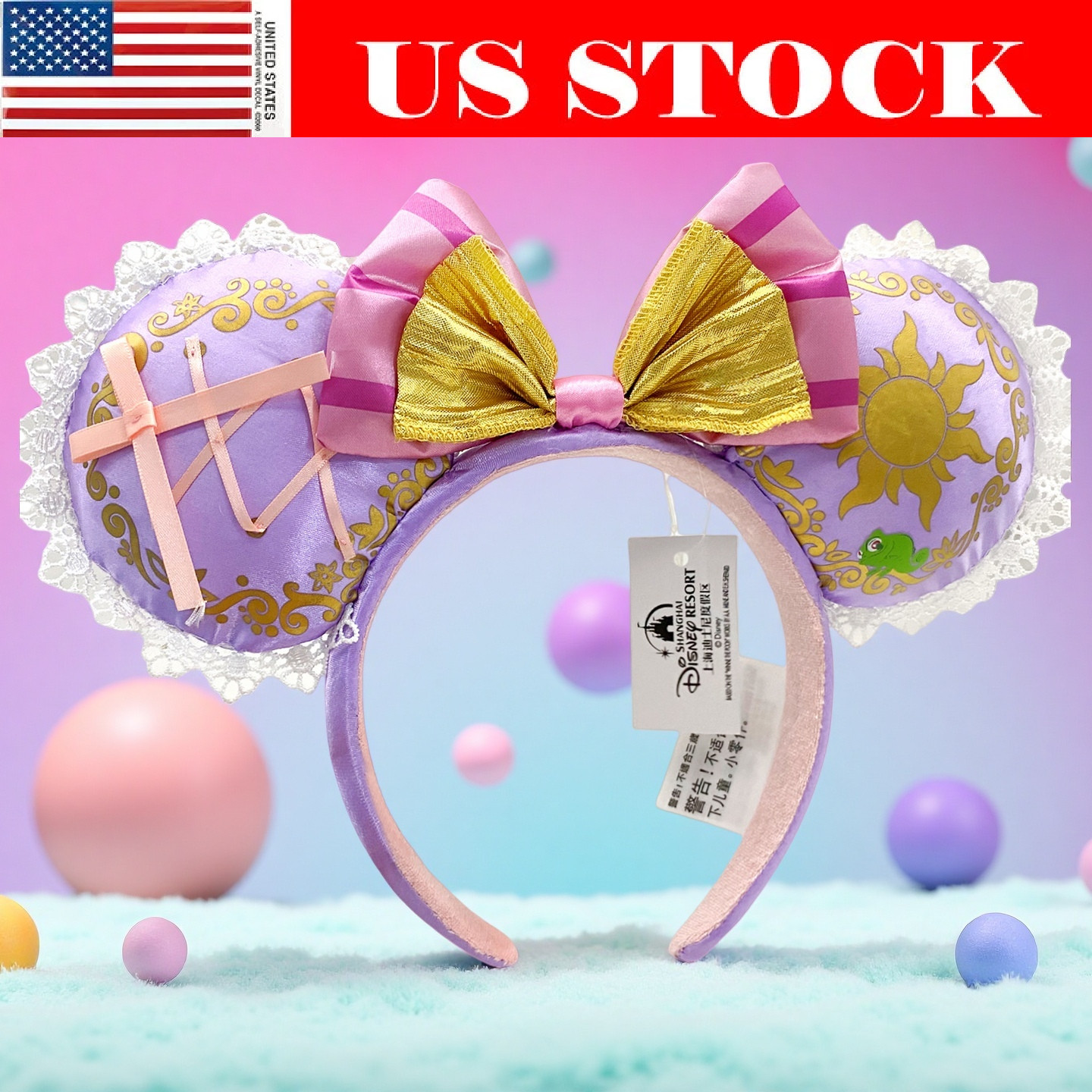 Disney Parks Rapunzel Tangled Pascal Mickey Minnie Mouse Ears Headband US SHIP