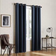 Sun Zero Arlo Navy Blue Level 3 Blackout Curt...