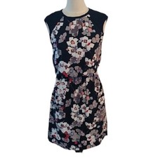 Banana Republic XS Blue Floral Abstract Dress, Multicolor, Size XS