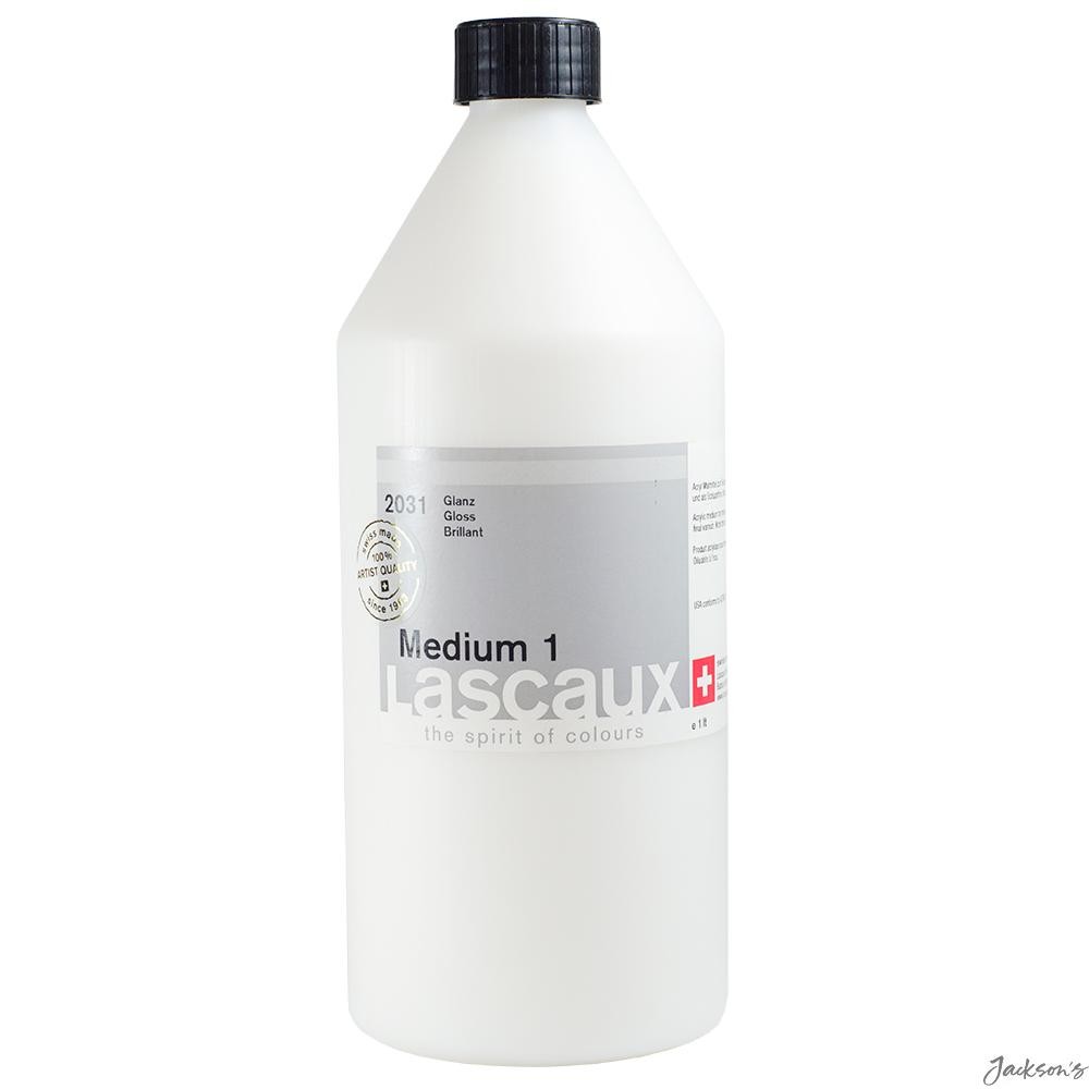 Lascaux Medium 1 Acrylic Gloss Medium 1 Litre Adhesion And Binder Booster