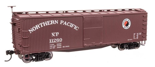 Coche de carga Walthers 910-40184 HO NP 40' de madera con doble envoltura listo para funcionar #11260 | Condition: New