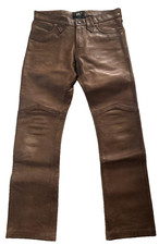 RRL Leather Pants W28 Bootcut Vintage Leather Ralph Lauren size 28 Waist 76.5cm