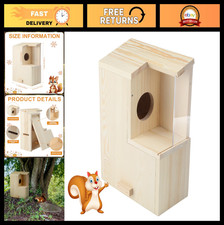 Large Wooden Squirrel Nesting Box - Outdoor Family House with Screws, 15x11x6