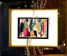 Abstrakte Komposition. Signiertes Original-Aquarell.