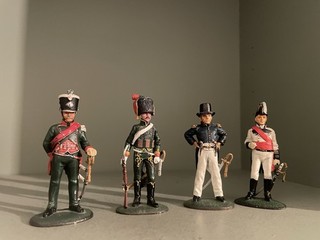 Lead Toy Soldiers by Del Prado. 4 Napoleonic French Figures. 1/30