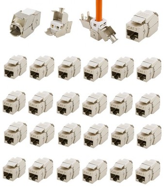 24 x Keystone Jack Modul Cat.7 RJ45 STP werkzeuglos Netzwerk Adapter LAN KOMIB