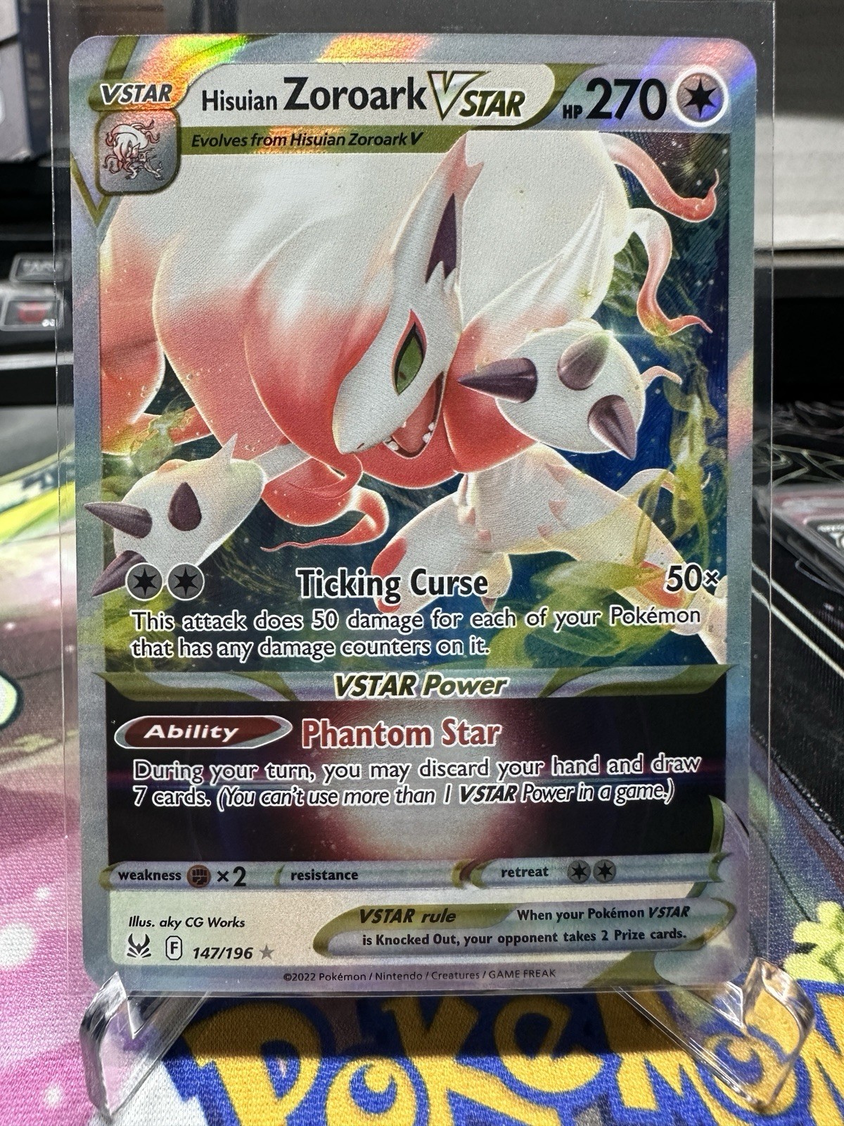 Pokemon Hisuian Zoroark VSTAR 147/196 Lost Origin Ultra Rare NM