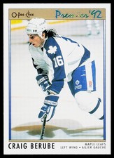 1991-92 O-Pee-Chee Premier Craig Berube #47 Toronto Maple Leafs