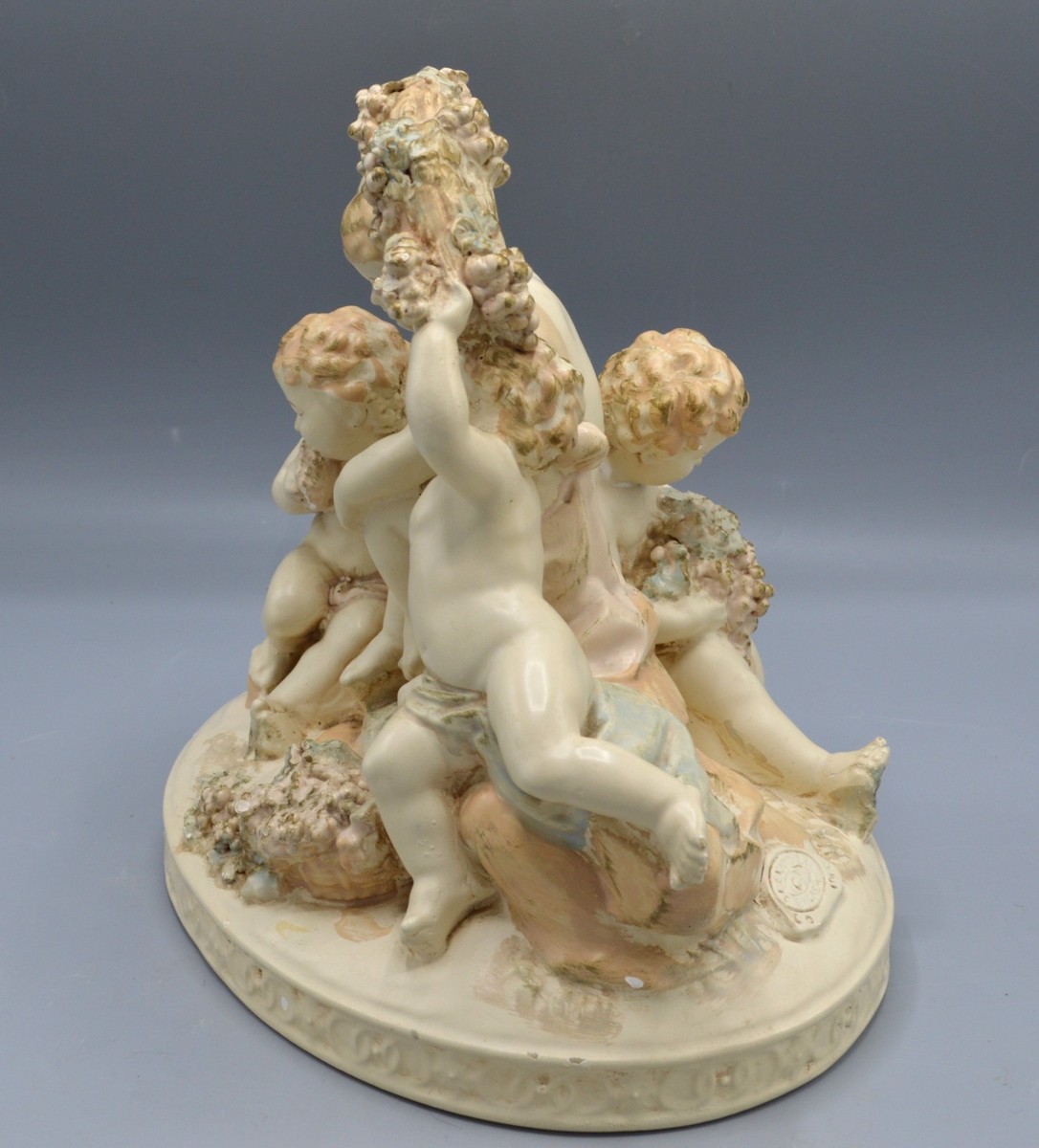 Vintage ABCO Alexander Backer Chalkware 4 Children In Vineyard