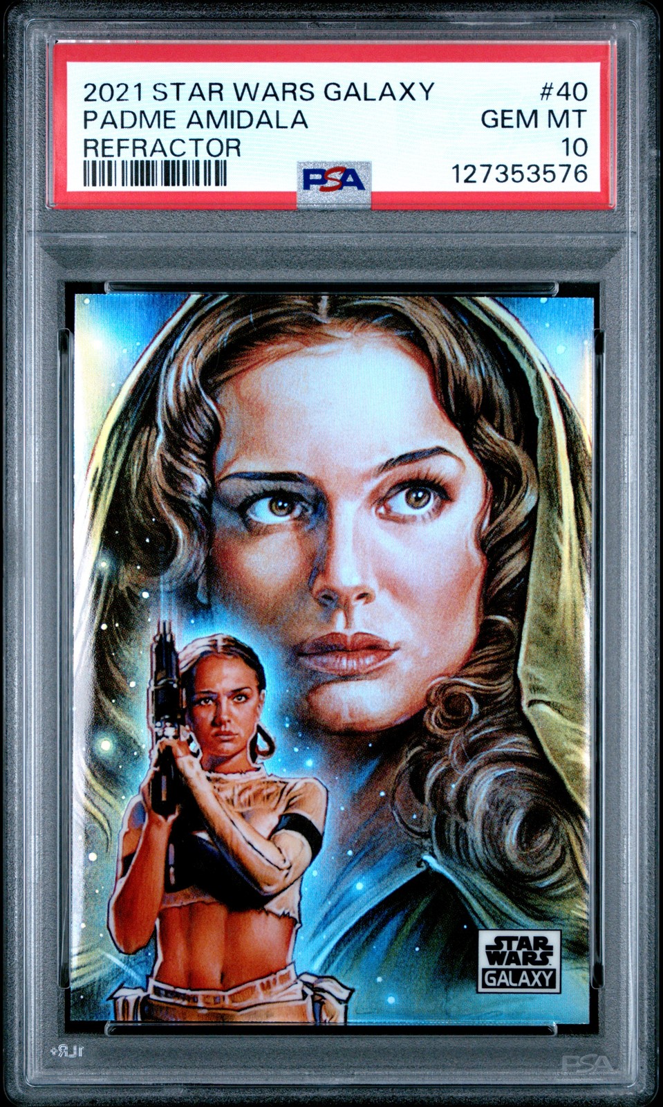 2021 TOPPS CHROME STAR WARS GALAXY REFRACTOR #40 PADME AMIDALA PSA 10