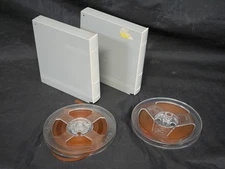 2 Vintage BASF Reel To Reel 5" inch Cases + 2 Tapes - Made in Germany