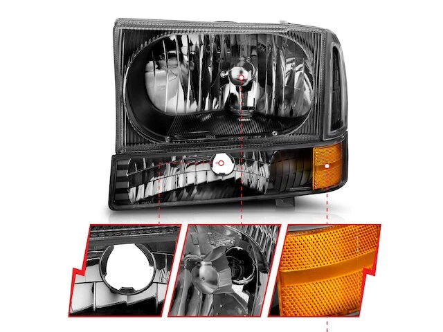 For 1999-2004 Ford F450 Super Duty Headlight Set Anzo 35971QWTZ 2000 2002 2003 Foto 4 de 4