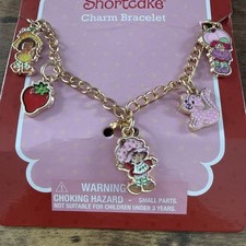 NEW NWT Strawberry Shortcake Gold Tone Charm Bracelet