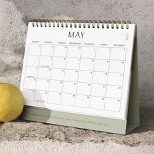 Aesthetic Desk Calendar 2025-2026 - Runs from January 2025 until June Sage