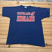 Vintage 90s Cleveland Indians MLB Chief Wahoo Baseball T-Shirt USA Made Size XL
