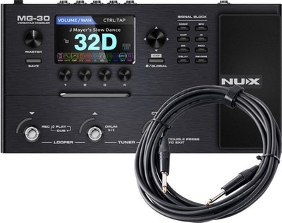 NUX MG-30 Modeler und Multieffekt E-Gitarre Effektpedal Pedal Guitar Kabel Set