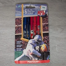 Pentech 1998 NFL Ball Point Pens 6-Pack (Grouped by Division) - New in Package