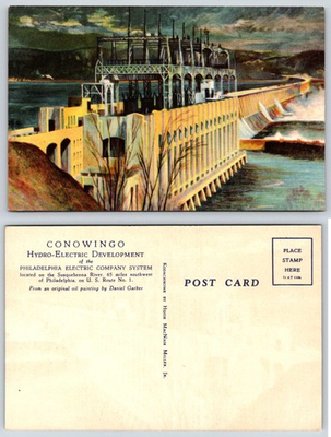#ad Pennsylvania Conowingo Hydro Electric Development Postcard AG246 $9.99