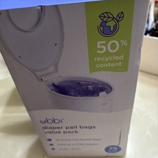 Ubbi Disposable Diaper Pail Plastic Bags, Value 75 Count Pack of 1 ,