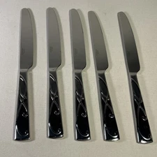 Towle BLOSSOM Stainless Knives 18/10  Glossy Swirl Flatware Set of 5 Used