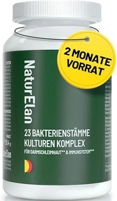 NATURELAN Probio 23 Kulturen Komplex, 200 Mrd KbE/g, B-Komplex &Akazienfaser 60 Vegane Stk