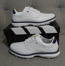 adidas MC70 SPK Golf Shoes Spiked Leather White/Navy UK 10 US 10.5