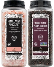 Soeos Himalayan Pink Salt 39 oz + Whole Black Peppercorns 18 oz, Coarse Grain...