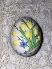 Vintage 1971 Byron Molds Hand Painted Ceramic Easter Egg